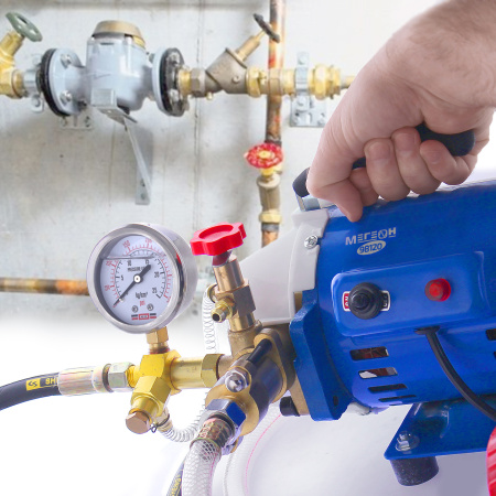 Электрический опрессовочный насос МЕГЕОН 98120 купить по низкой цене | МАКСПРОФИТ